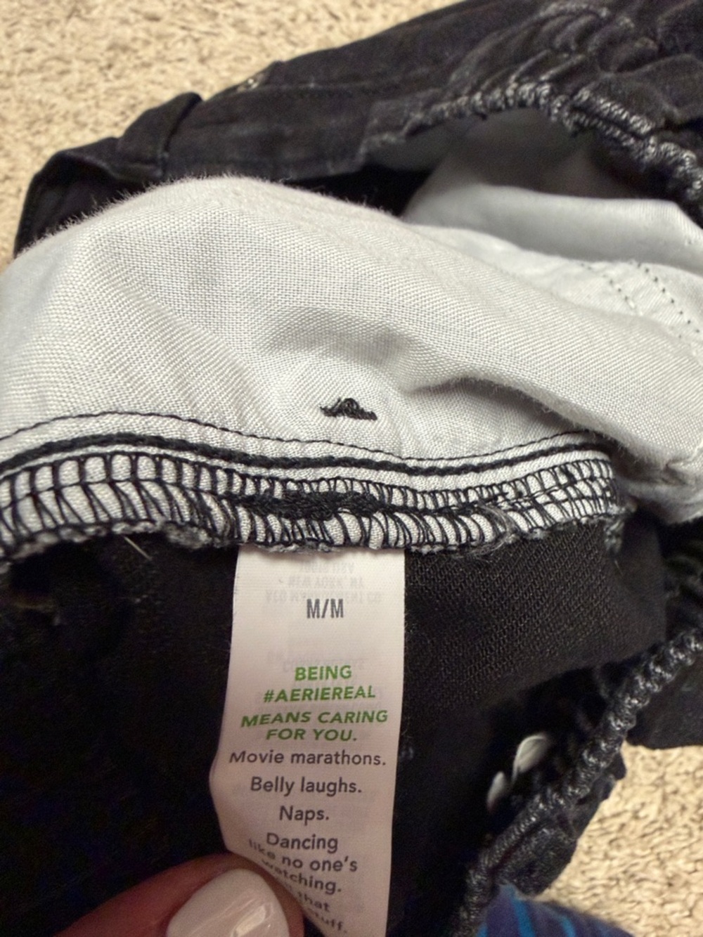 aerie Black Distressed High-Rise Denim Shorts - Picture 5 of 8